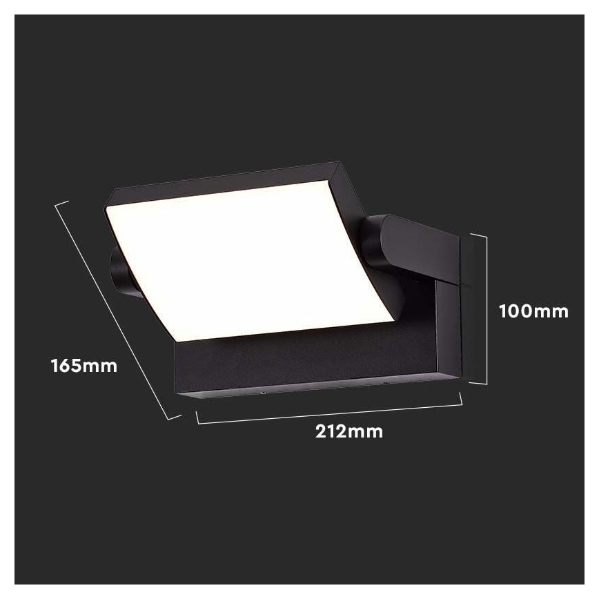 Lámpara de pared LED exterior LED/17W/230V 4000K IP65 negra