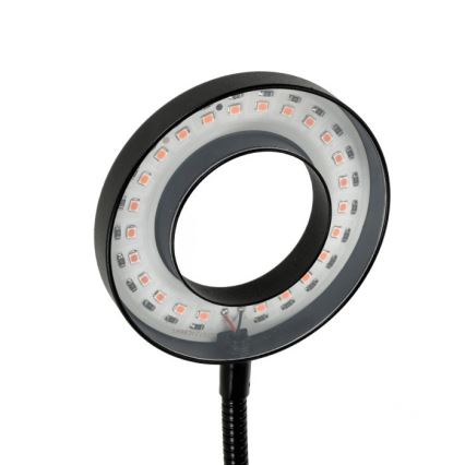 Lámpara de mesa flexible LED regulable con clip para cultivo de plantas VITARO 2xLED/4W/230V negra