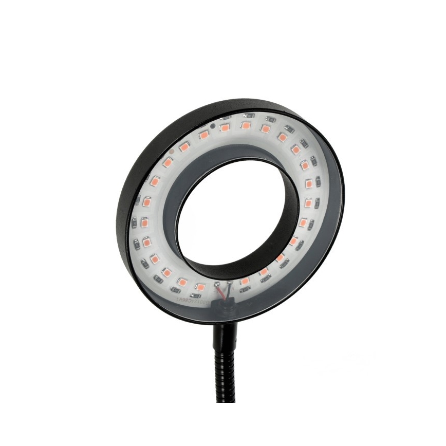 Lámpara de mesa flexible LED regulable con clip para cultivo de plantas VITARO 2xLED/4W/230V negra