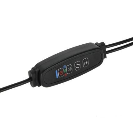 Lámpara de mesa flexible LED regulable con clip para cultivo de plantas VITARO 2xLED/4W/230V negra