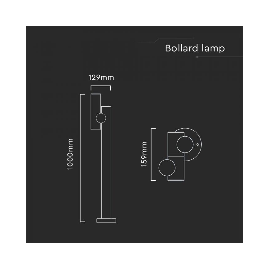Lámpara LED flexible de exterior LED/4W/230V 4000K IP44 100 cm negro