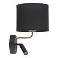 Lámpara LED flexible RICHI 1xE27/15W/230V + LED/3W/230V negra