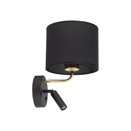 Lámpara LED flexible RICHI 1xE27/15W/230V + LED/3W/230V negra