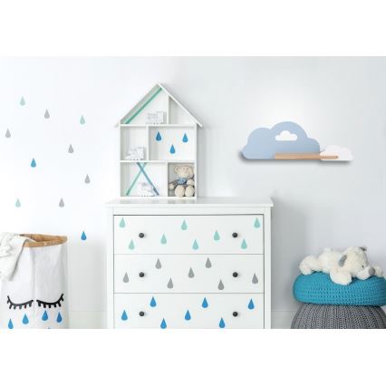 Lámpara de pared infantil LED con estante CLOUD LED/5W/230V azul/blanco,