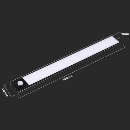 Lámpara LED debajo del gabinete con sensor LED/2,5W/5V 4000K 3000 mAh