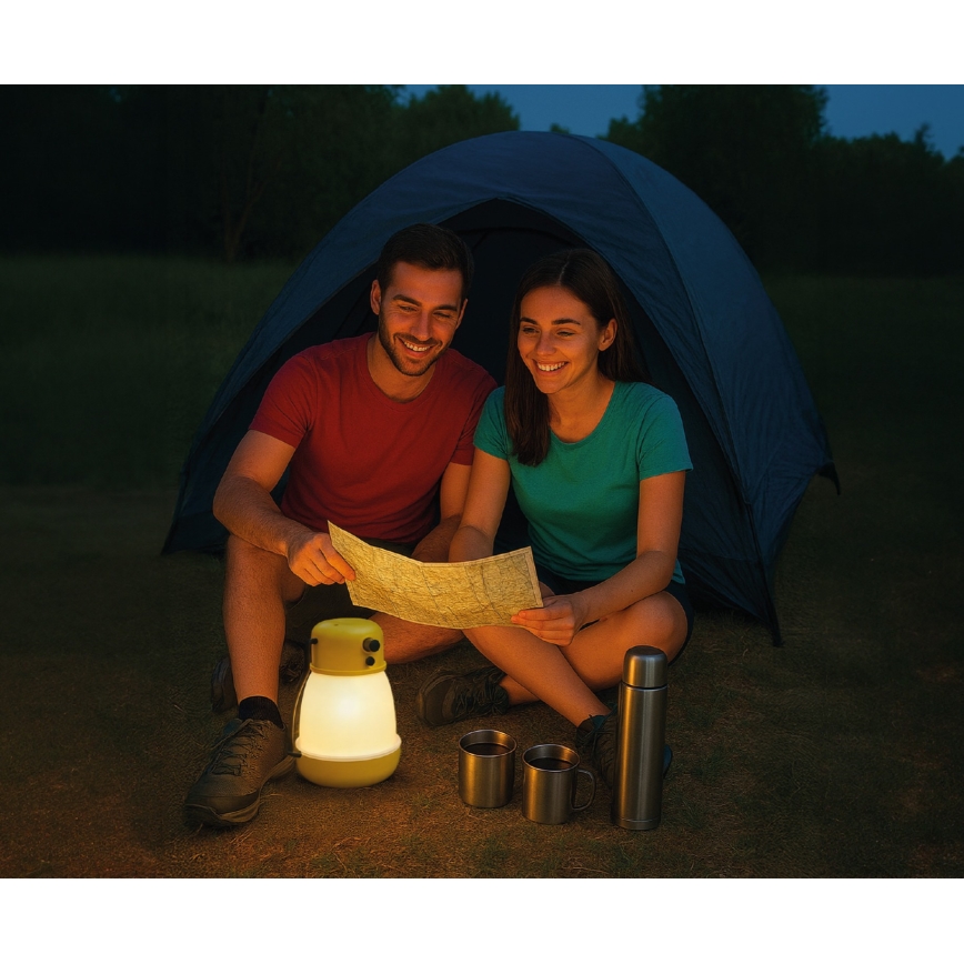 Lámpara recargable portátil LED regulable con función de batería externa LUMINA MINIO LED/5V 1800 mAh IP44 amarilla