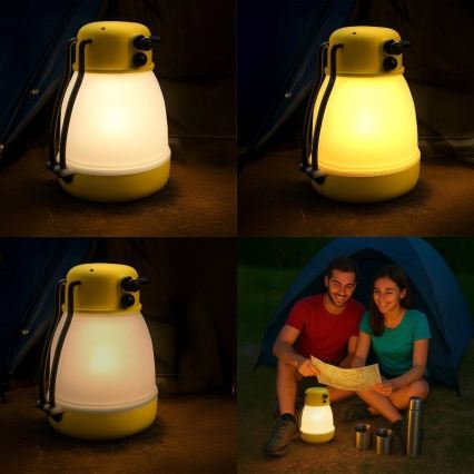 Lámpara recargable portátil LED regulable con función de batería externa LUMINA MINIO LED/5V 1800 mAh IP44 amarilla