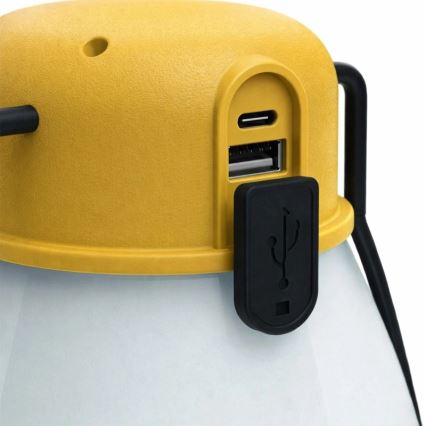 Lámpara recargable portátil LED regulable con función de batería externa LUMINA MINIO LED/5V 1800 mAh IP44 amarilla