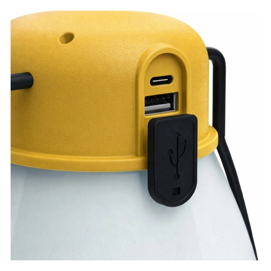 Lámpara recargable portátil LED regulable con función de batería externa LUMINA MINIO LED/5V 1800 mAh IP44 amarilla