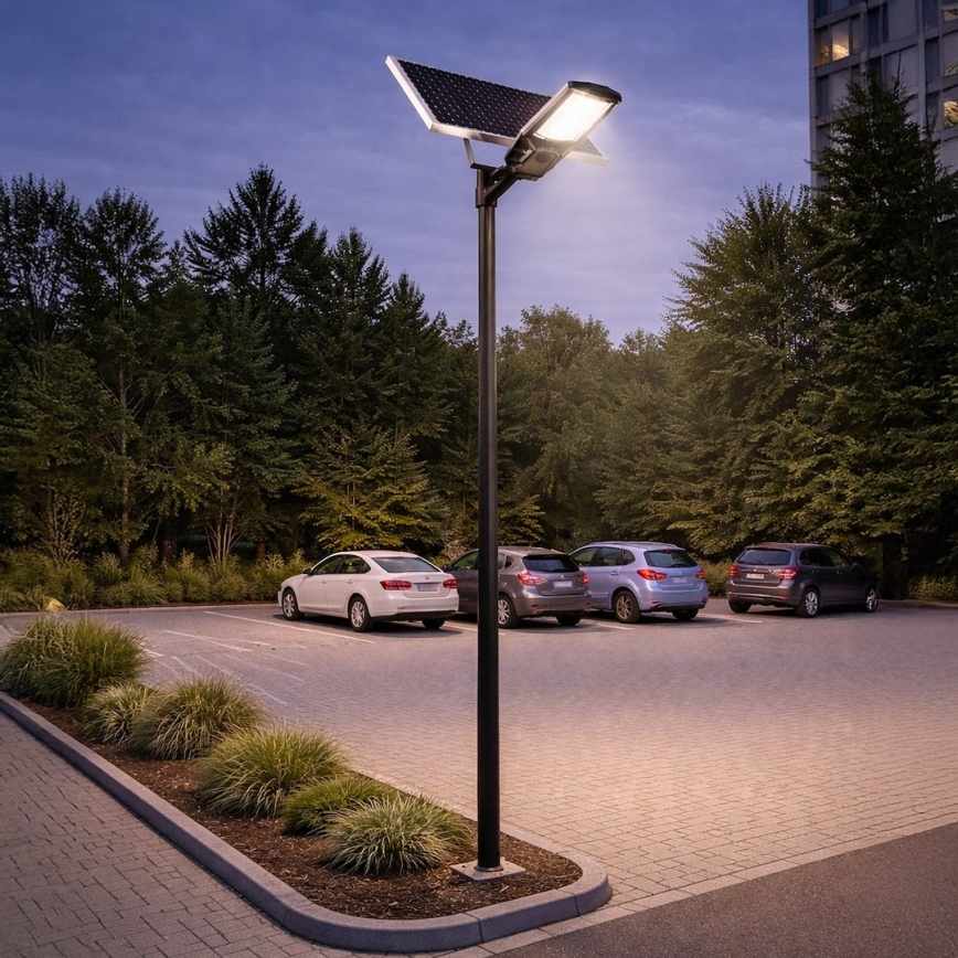 Farola LED regulable con sensor y panel solar KOBRA LED/400W/3,2V 24000 mAh IP65 antracita + mando a distancia