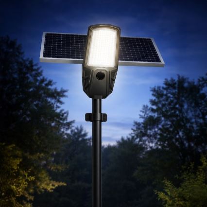 Farola LED regulable con sensor y panel solar KOBRA LED/400W/3,2V 24000 mAh IP65 antracita + mando a distancia