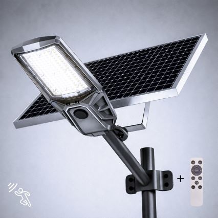 Farola LED regulable con sensor y panel solar KOBRA LED/400W/3,2V 24000 mAh IP65 antracita + mando a distancia