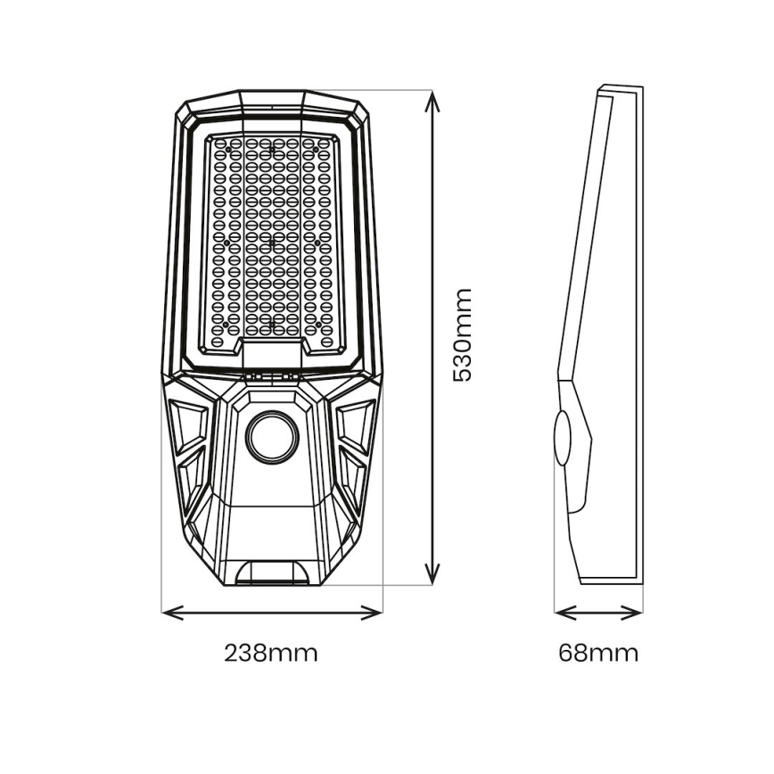 Farola LED regulable con sensor y panel solar KOBRA LED/400W/3,2V 24000 mAh IP65 antracita + mando a distancia