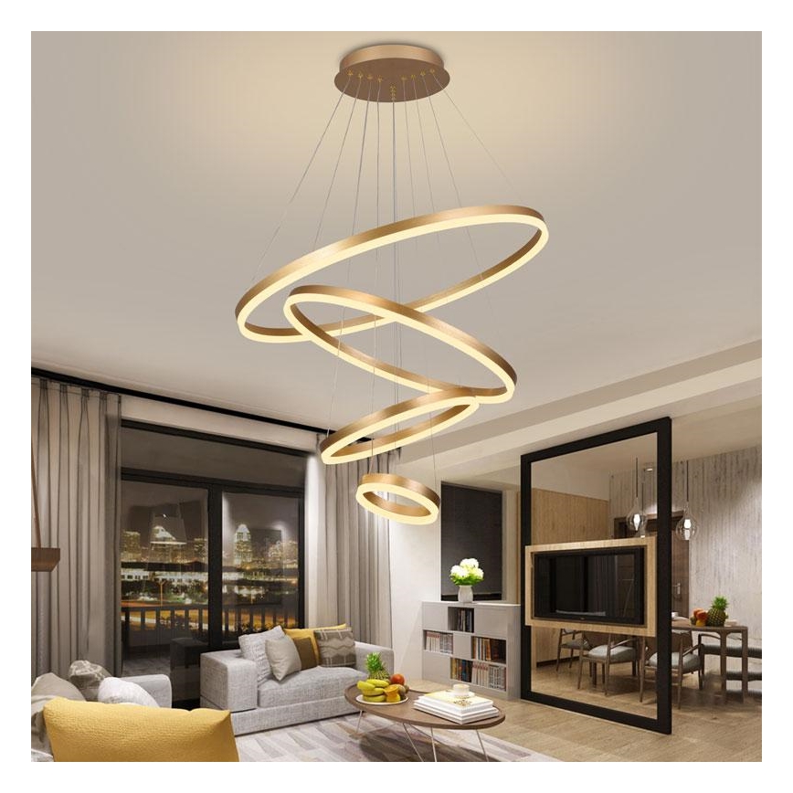 Lámpara colgante LED regulable con cable LED/165W/230V 3000-6500K Ø 80 cm + mando a distancia