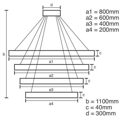 Lámpara colgante LED regulable con cable LED/165W/230V 3000-6500K Ø 80 cm + mando a distancia