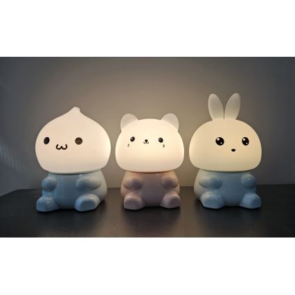 Lámpara táctil LED RGBW para niños LED/1W/5V USB 1200 mAh con diseño de conejo