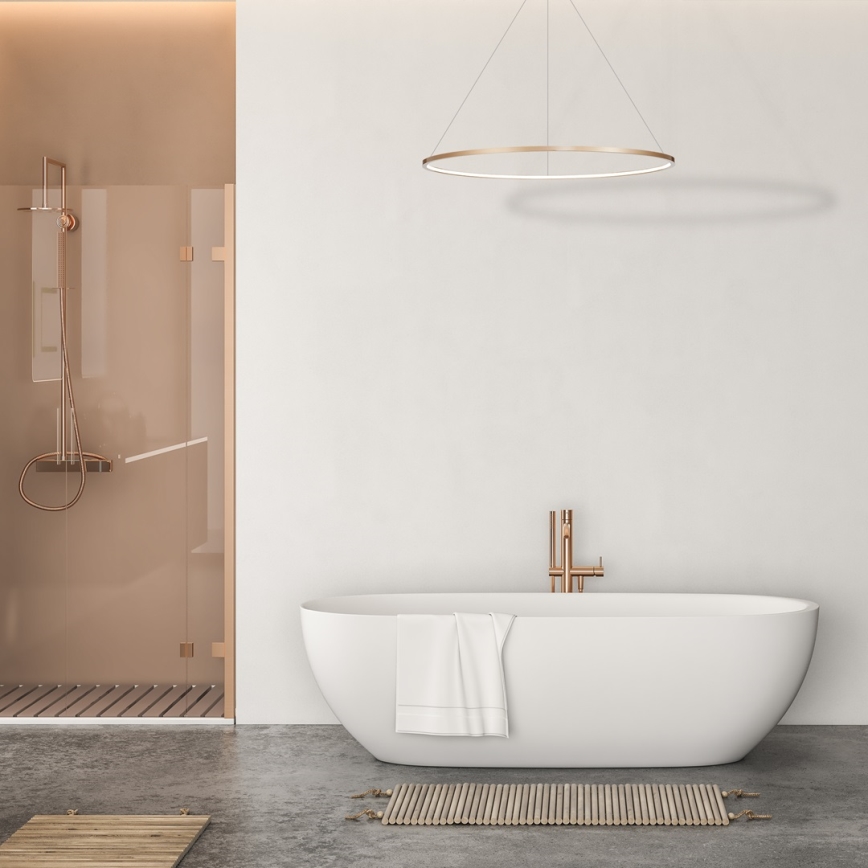 Lámpara LED colgante SATURNO LED/65W/230V Ø 120 cm IP44 dorado