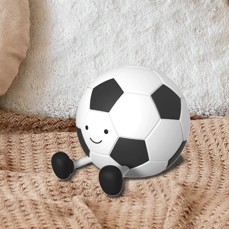 Lámpara táctil infantil regulable LED FOOTBALL LED/2W/5V USB 1200 mAh blanca/negra