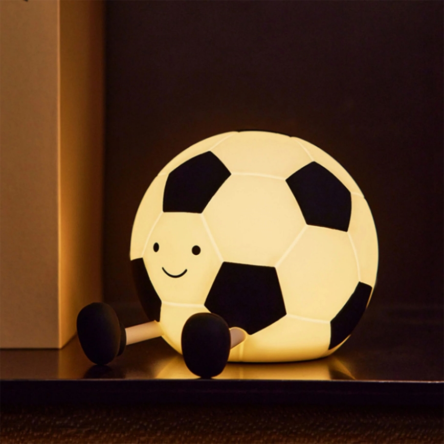 Lámpara táctil infantil regulable LED FOOTBALL LED/2W/5V USB 1200 mAh blanca/negra