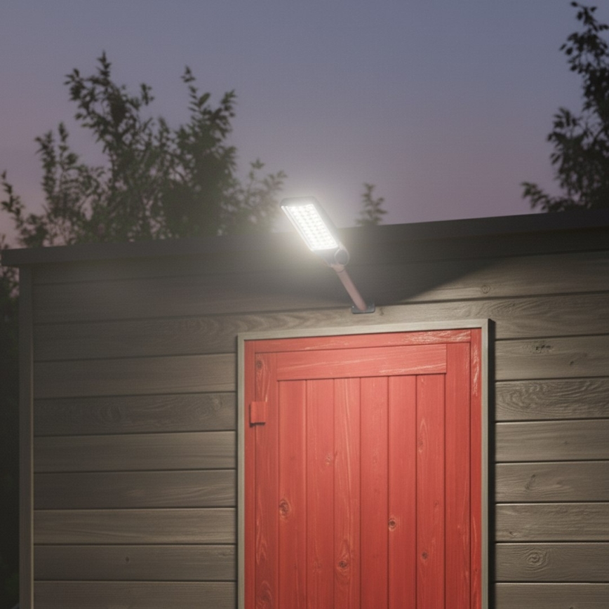 Lámpara solar de calle LED regulable con sensor VENICE LED/100W/3,2V 6000 mAh IP65 negra + mando a distancia