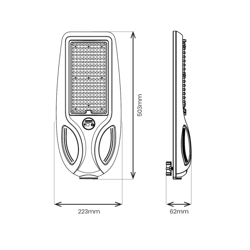 Lámpara solar de calle LED regulable con sensor VENICE LED/100W/3,2V 6000 mAh IP65 negra + mando a distancia