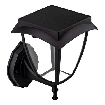 Lámpara solar de pared LED/2W/3,7V 3000/6000K IP65 2200 mAh negra