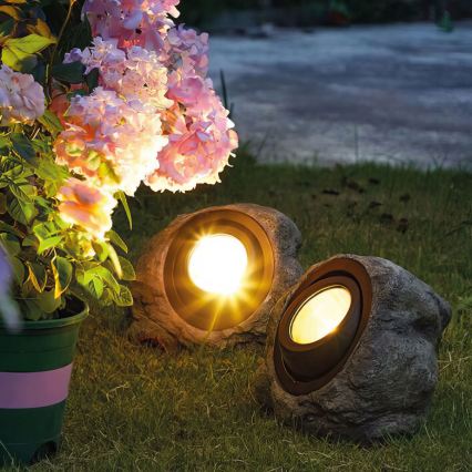 Lámpara solar LED 1,2 V 1000 mAh IP44 piedra