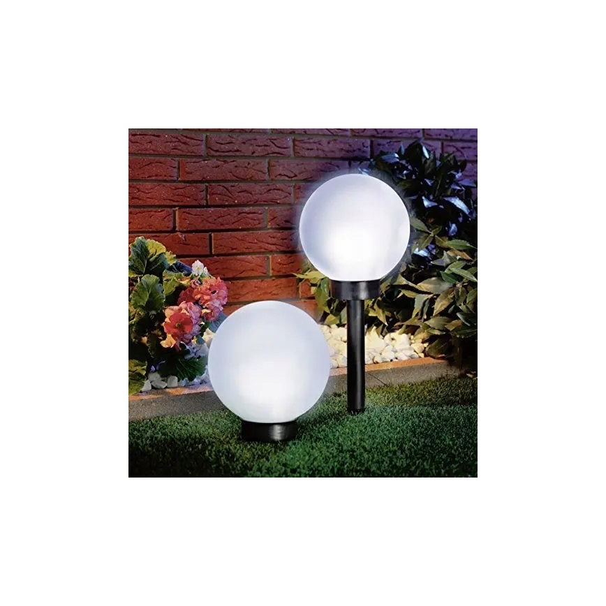 Lámpara solar LED 1,2 V, 6500 K, 200 mAh, diámetro 10 cm, IP44, blanco/negro