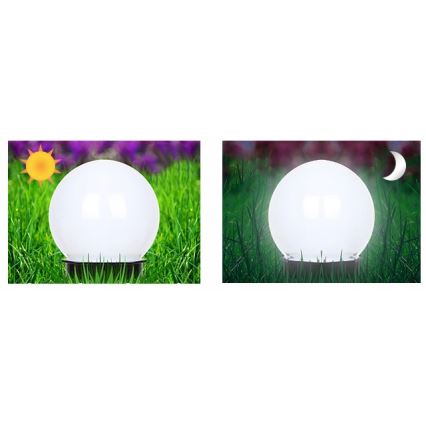 Lámpara solar LED 1,2 V, 6500 K, 200 mAh, diámetro 10 cm, IP44, blanco/negro
