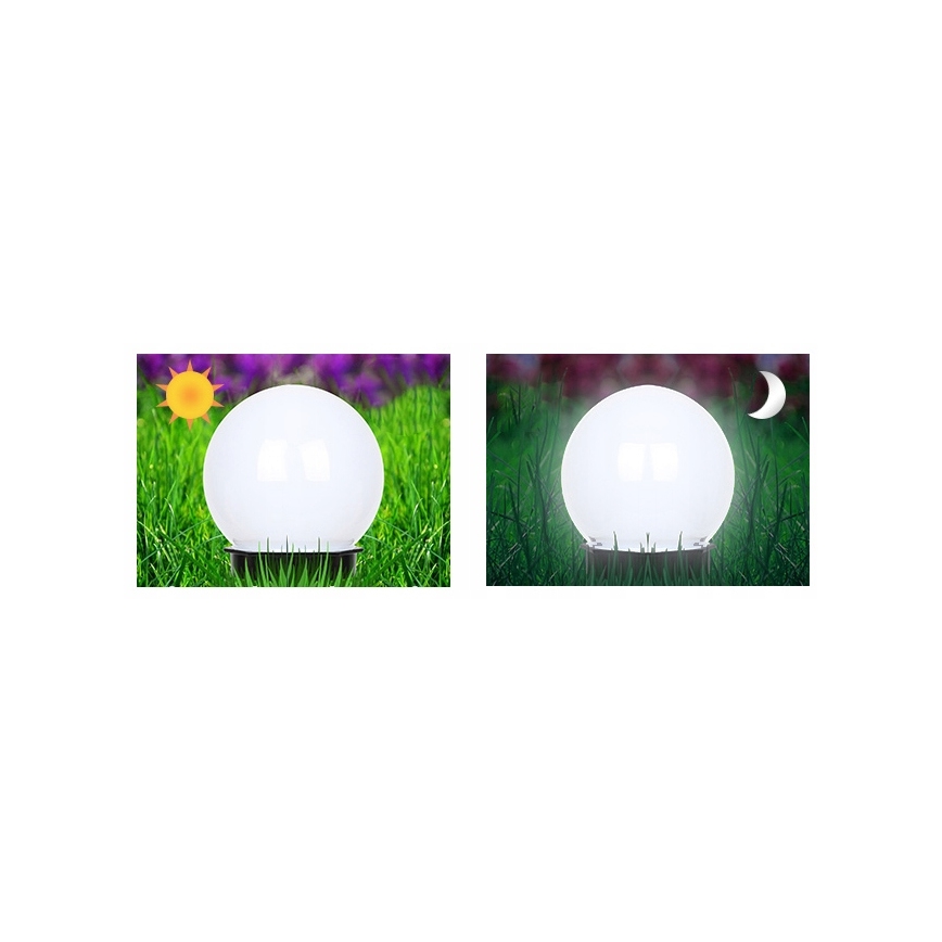 Lámpara solar LED 1,2 V, 6500 K, 200 mAh, diámetro 10 cm, IP44, blanco/negro