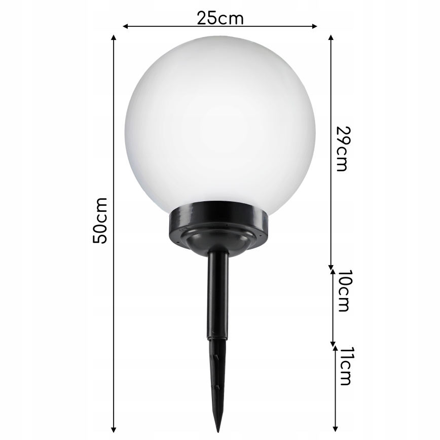 Lámpara solar LED 1,2 V 6500 K 200 mAh Ø 25 cm IP44 blanco/negro