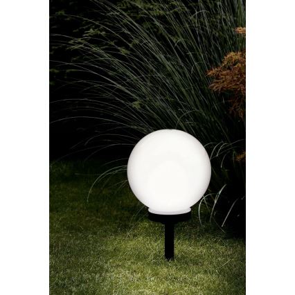 Lámpara solar LED 1,2 V, 6500 K (luz blanca fría), 200 mAh, diámetro 30 cm, IP44, blanco/negro