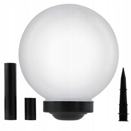 Lámpara solar LED 1,2 V, 6500 K (luz blanca fría), 200 mAh, diámetro 30 cm, IP44, blanco/negro