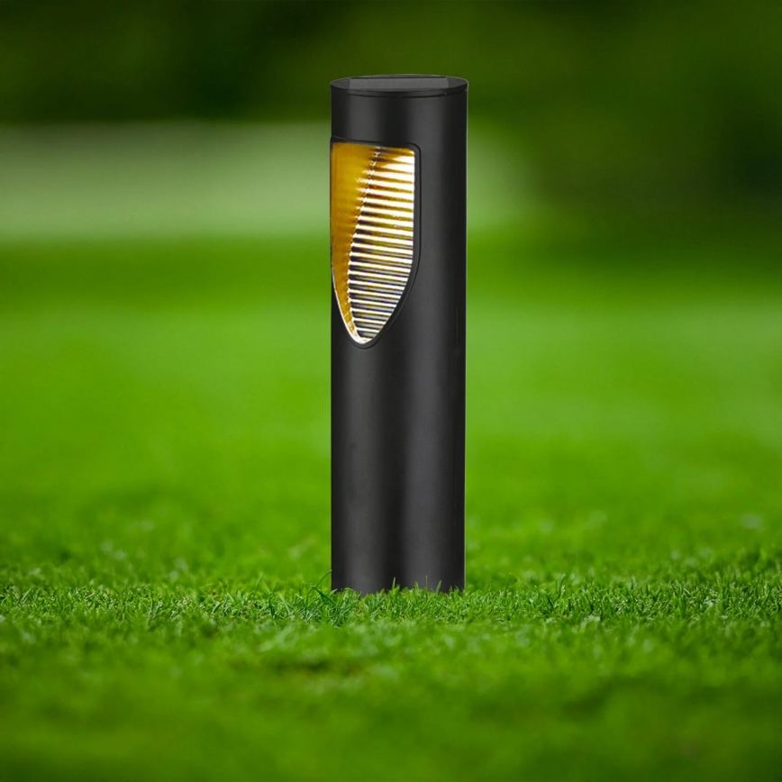 Lámpara solar LED ADDIS, 1,2 V, 600 mAh, IP44, negra