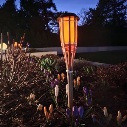 Lámpara solar LED BAMBOO LED/1,2V 150 mAh 1800K 56 cm IP44 beige