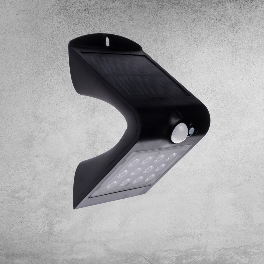 Lámpara solar LED con sensor de movimiento y crepúsculo LED/1,5W/1200 mAh 3,7V IP65
