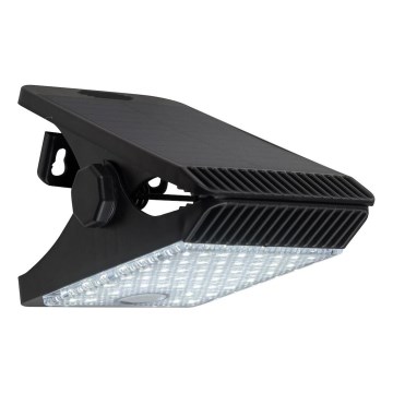 Lámpara solar LED con sensor de movimiento y crepúsculo CLIPS LED/4W/1200 mAh 3,7V IP44 negra