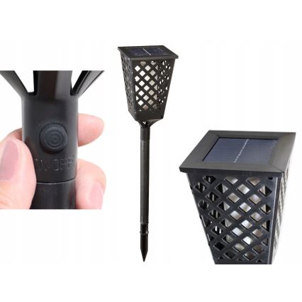 Lámpara solar LED con sensor LED/0,6W/5,5V IP65 2000 mAh 107 cm negra
