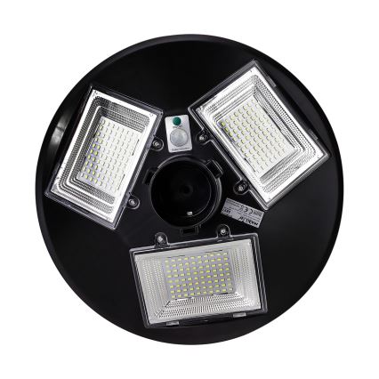 Farola solar LED regulable con sensor LED/15W/6V 11000 mAh 6500K IP65 negra + control remoto