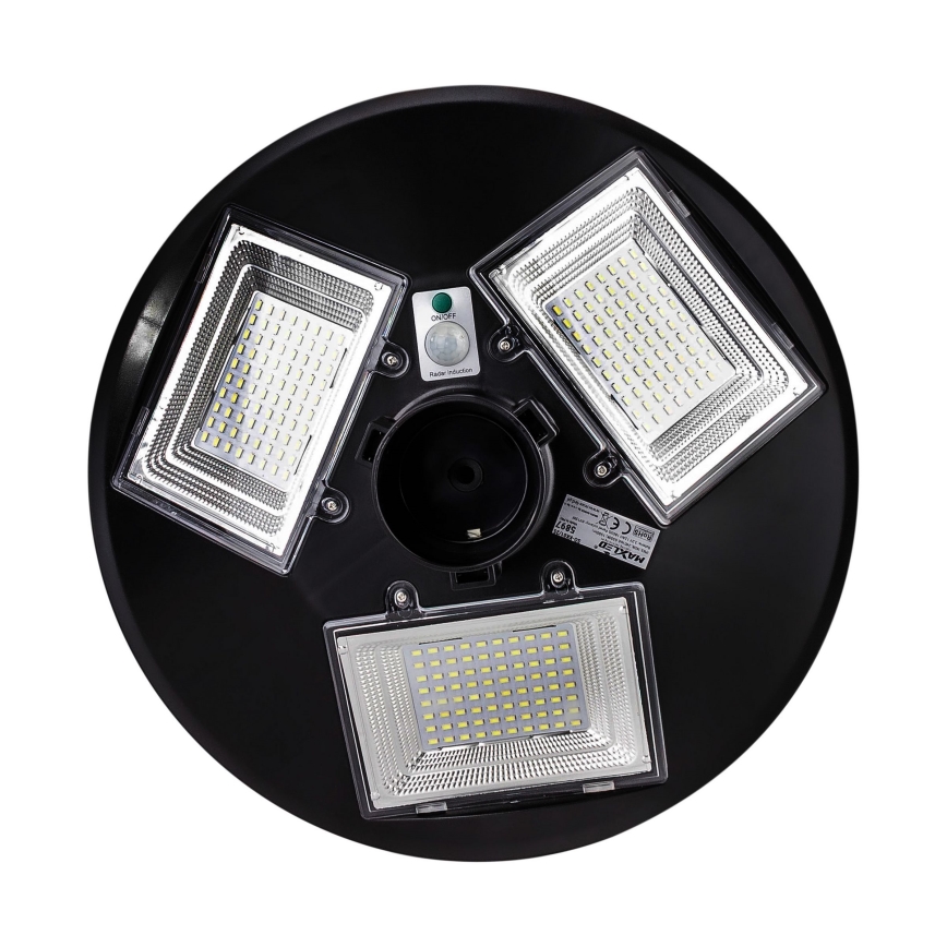 Farola solar LED regulable con sensor LED/15W/6V 11000 mAh 6500K IP65 negra + control remoto