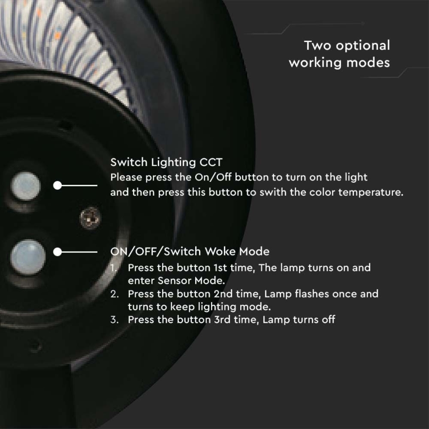 Lámpara de pared solar LED con sensor LED/15W/3,2V 4000K/6000K IP65 6000 mAh