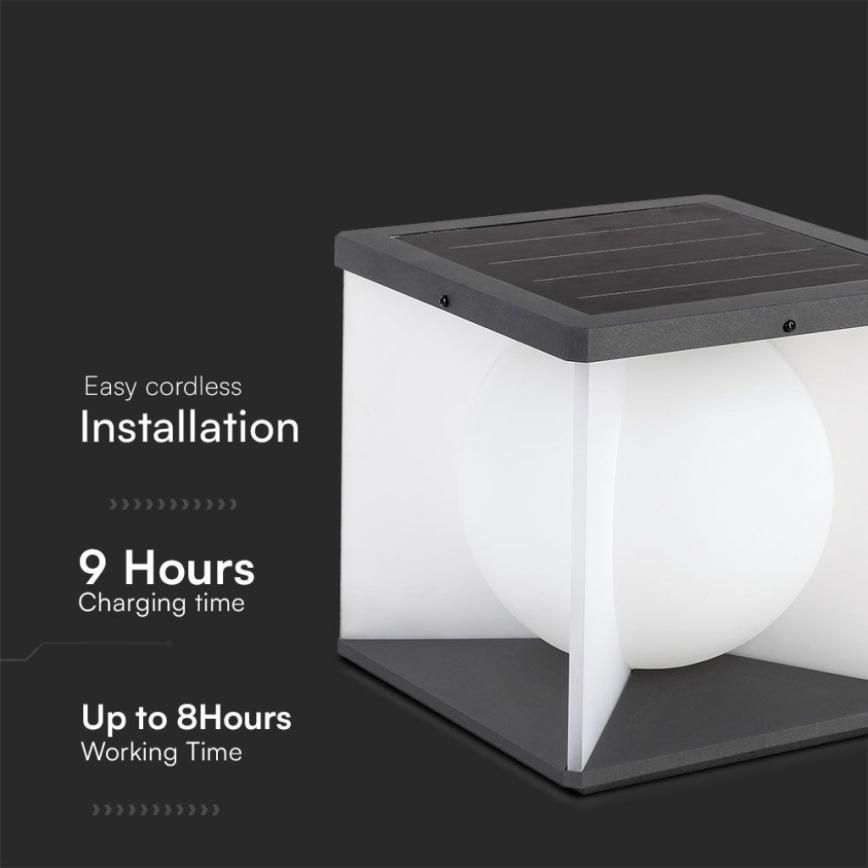 Lámpara solar de pared LED regulable LED/8W/3,7V IP65 3000K 5200 mAh + mando a distancia