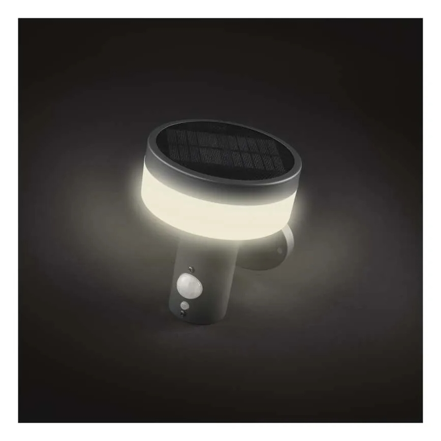 Lámpara de pared solar LED con sensor LED/2W/3,7V 1200 mAh IP44