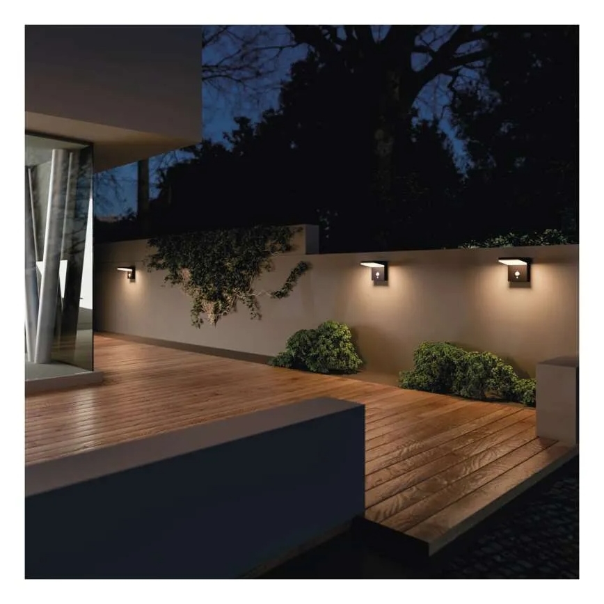 Lámpara de pared solar LED con sensor LED/4,4W/3,7V 2200 mAh IP44