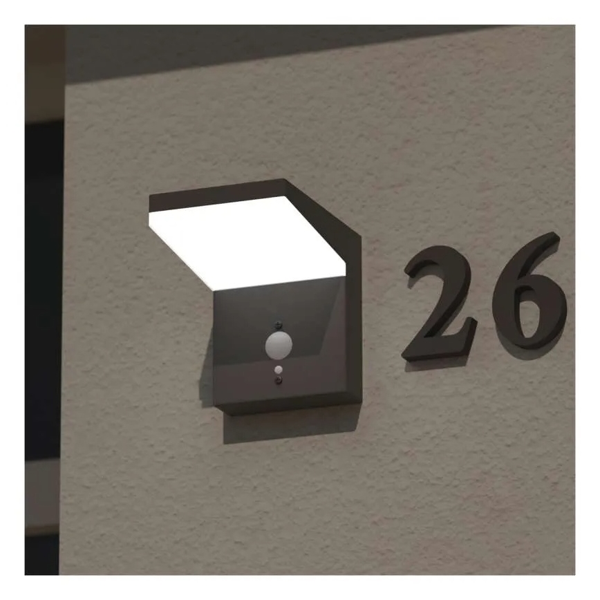 Lámpara de pared solar LED con sensor LED/4,4W/3,7V 2200 mAh IP44