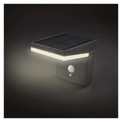 Lámpara de pared solar LED con sensor LED/4,4W/3,7V 2200 mAh IP44