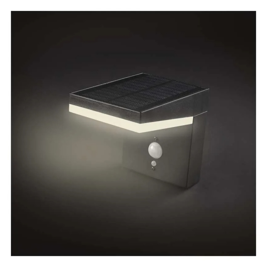 Lámpara de pared solar LED con sensor LED/4,4W/3,7V 2200 mAh IP44