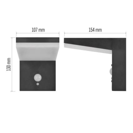 Lámpara de pared solar LED con sensor LED/4,4W/3,7V 2200 mAh IP44
