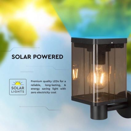 Lámpara solar LED de pared para exterior con sensor LED/2,5W/3,7V 3000K IP54 2000 mAh