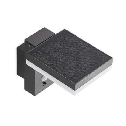 Lámpara solar LED de pared para exterior con sensor LED/5,5W/3,7V 3000K IP54 2200 mAh